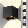 Dopa Applique lampada da esterno a Cubo LED 10W Impermeabile 2 emissioni di Luce Up&Down fascio Regolabile (luce naturale 4000k)