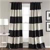 Lush Decor Montego Striped Set di Tende da Finestra per Soggiorno, Sala da Pranzo, Camera da Letto (Coppia), Poliestere, Nero, 84" x 52"