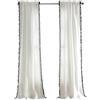 Lush Decor Pom Pom Window Curtain Panel, 84 x 50, Black
