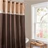 Lush Decor Terra Tenda da Doccia a Blocchi di Colore Tessuto a Righe Neutre Decorazione per, Poliestere, Marrone/Beige, 182.88 x 182.88 CMS