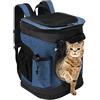 Kritter Planet Zaino per animali domestici con finestra in rete, traspirante e pieghevole, per cani e gatti, tappetino interno rimovibile, per escursioni in bicicletta, all'aperto, cuccioli da 7 kg