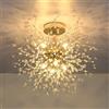 Rayofly Plafoniera moderna in cristallo, fuochi D'artificio Lampadario, Plafoniere dorate, Lampada A Sospensione Dimmerabile, 8 G9, Lampada Per Soggiorno, Camera Da Letto, Sala da pranzo, Cucina,Corridoio