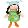 Sigikid 39649 Brenda Bilipup bambola di stoffa con vestiti da indossare e da togliere, bambola di peluche per addormentarsi, giocare, coccolare, per neonati e bambini dai 6 mesi, a righe verdi 24 cm