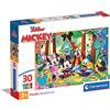 Clementoni- Puzzle Mickey Disney 30pzs Does Not Apply And Friends Supercolor Friends-30 Pezzi Bambini 3 Anni, Cartoni Animati-Made in Italy, Multicolore, M, 20269