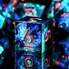 SIQUK 7 Pezzi Dadi Poliedrici Dadi da Gioco Polyhedral Dadi 7-Die DND Dice Set D4 D6 D8 D10 D12 D20 D% per DND RPG MTG Dungeon and Dragons, Nero & Blu