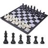 KOKOSUN Scacchi da viaggio Scacchiera magnetica pieghevole, pezzi in bianco e nero, conveniente, giocattoli educativi/regalo per bambini e adulti (36 x 36 cm)