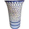 Ceramiche Angela Rinaldi - Portaombrelli Portafiori in Ceramica di Vietri dipinto a mano Maiolica Design Terracotta (blu verde celeste, Portafiori Altezza cm 26 diametro cm 19 kg 1,45)