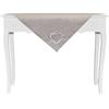 Russo Tessuti Centro Centrotavola Copritavolo Cuore Stampato Ricamato Bonheur Shabby-Beige