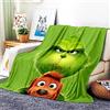 VOZMIO The Grinch - Coperta in flanella calda e morbida, adatta per aria condizionata, coperta per pisolino (100 x 150 cm)