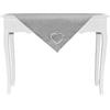 Russo Tessuti Centro Centrotavola Copritavolo Cuore Stampato Ricamato Bonheur Shabby-Grigio