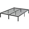 Olee Sleep 35cm Heavy Duty Steel Slat Anti-slip Support Easy Assembly Mattress Foundation Bed Frame Maximum Storage Noise Free No Box Spring Needed / 140 x 200cm / Full/Black/Metal