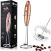 STYLANCE Frullino montalatteMontalatte Schiumatore Cappuccinatore per Latte Schiumalatte, Cappuccino, Grigio, Compresa Staffa, Esclusa Batteria (Gold)