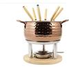 HOME 9830100 Rose Servizio Fonduta 11 Pezzi per 6 Persone in Acciaio Inox 18/10, Bourguignonne, Cioccolato, Formaggi