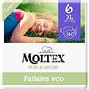 Moltex Pure & Nature - Pannolini taglia 2 (3-6 kg), 144 pannolini (4 confezioni da 36 unità)