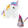 Relaxdays Mini Pignatta, Pentolaccia a Unicorno, Arcobaleno, Appendere, Riempire e Colpire, HLP 25x24x7 cm, Colorato