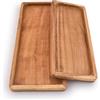Samhita Piatti Rettangolari di Legno di Acacia, Samhita, per Porta Cibo, Barbecue, Feste, Buffet, Regalo per Amici e Familiari (Set da 2)