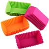 Webake Pirottini per muffin in silicone rettangolari 11 cm extra large moule cupcake riutilizzabili antiaderente per torte, gelati, budini, gelatina, confezione da 12
