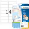 HERMA Etichette per Indirizzi, 99,1 x 38,1 mm, Etichette Adesive A4 per Stampante, 14 Etichette per Foglio, Bianco