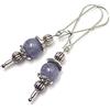 ThurColas Orecchini vintage da donna in acciaio inox con pietre naturali e cerchi decorativi (Viola)