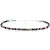 Eloboe essence Bracciale in pietra naturale tormalina anguria da 2 mm e argento sterling regolabile da 16 mm a 19 mm