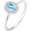 Elli DIAMONDS Anello Donne di Fidanzamento Topaz con Diamante (0,08 ct.) in Argento Sterling 925