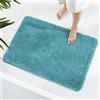 GONICVIN Tappeti da bagno, 60 x 90 cm, soffici tappetini da bagno in microfibra, antiscivolo, lavabili in lavatrice, per vasca, doccia e bagno (turchese)