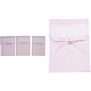 FILET - Set di Tre Sacchetti Porta Corredino con Fascia in Tela Aida da Ricamare, Realizzati in Piquet di Cotone Colorato, Rosa & Sacchetto Porta Corredino XL in Tessuto, Rosa