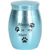 Zimoer Urna per Ceneri Cane, Urna Funeraria per Gatti, Mini Urna Cineraria, in Acciaio Inossidabile, Urna per Animali Domestici Blu, Urne per Animali Cani Gatti Uccelli Conigli Criceti
