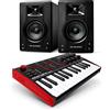Akai Professional Casse PC + Keyboard Tastiera MIDI - MPK Mini MK3 + BX3 - Casse Audio Monitor Amplificate da 120 W + Controller MIDI con Pad, Manopole e Software (AKAI Professional + M-Audio)