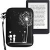 kwmobile Custodia Universale per eReader - Copertina in Neoprene bianco/nero con Chiusura a Zip - Misura 17 x 12 x 2 cm - Astuccio portatablet