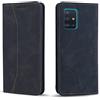 OKZone Cover per Samsung Galaxy A51 4G, Custodia Flip Pelle Portafoglio Magnetica Libro [Slot Schede], Silicone TPU Bumper Wallet Supporto Cover, Antiurto [Kickstand] (Nero)