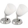 Dream Lighting Lampada da Lettura a LED 12v per Camper Barca Caravan Faretti LED 3000K Bianco Caldo Illuminazione Interna Nichel Sabbia e Vetro
