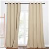 PONY DANCE Tende Fonoassorbenti con Anelli Beige per Salotto - Oscuranti a Tre Strati, Termiche Isolanti per Interni, Camera da Letto - 2 Pezzi 132x240 CM
