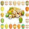 COM-FOUR® 24x uova di Pasqua dipinte a mano da appendere - Decorazioni pasquali con fantastici motivi - Uova di Pasqua decorative - Dimensioni: 6 cm [La selezione varia]