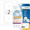 HERMA Etichette per CD, Ø 116 mm MAXI, Etichette Adesive A4 per Stampante, 2 Etichette per Foglio, Bianco, (5115)