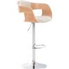 CLP Sgabello Alto Rétro Kingston Con Braccioli I Sgabello Bar Girevole In Stoffa E Legno Regolabile 63-77 CM, Colore:natura/crema