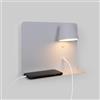 B·LED BARCELONA LED BarcelonaLED Applique Lampada da parete a LED in alluminio bianco con base di ricarica USB, faretto orientabile da 6 W, luce bianca calda 2700 K e interruttore per camera da letto, soggiorno