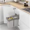 Menage Confort Secchio di raccolta estraibile con estrazione manuale per mobile da cucina - Capacità 14+14 litri