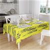 Bonamaison, Antimuffa, Antimacchia, Asciugatura rapida, Impermeabile, Lavabile in lavatrice, 100% Poliestere, Tovaglia Moderno, Giallo neon, fumi, 140 x 160 Cm - Progettato e Prodotto in