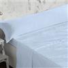 BURRITO BLANCO Burrito foglio bianco Set 3 pezzi Coralina (piano cottura, 1 federa e lenzuolo di sotto regolabile) per letto singolo 105x190 cm a 105x200 cm, Blu Celeste