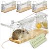 Praknu Trappola per Topi Vivi - 4 Pezzi - Rispettosa degli Animali - Riutilizzabile - Realizzata con Legno Sostenibile FSC® - Pronta all'Uso