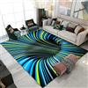 Xisnuient 3D Vortex Illusione Tappeto Soggiorno Decor Tappeto Astratto Geometrico Ottico Zerbino Arancione Rosso Viola Blu Effetto Trappola Striscia Griglia Camera da Letto Rugs (Colore 1,160x200 cm)