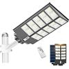 081 Store - Lampione Solare Led Esterno 1000W Impermeabile IP66 800 LED e Telecomando e staffa di 50cm bianca per Esterni sensore Crepuscolare