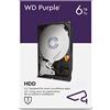 WD Purple 6 TB Disco Rigido Interno Videosorveglianza 3.5, Allframe 4K, 180 TB/Anno, Cache 64 MB, Classe 5.640 RPM
