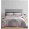 Catherine Lansfield Larsson Geo - Set copripiumino per letto singolo, colore: rosa