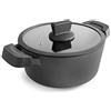 Lacor 27528 27528 - Casseruola con coperchio Titanium Pro con antiaderente, 28 cm, in alluminio