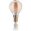 IDEAL LUX 151656 LAMPADA VINTAGE LED SFERA E14 4W 300lm AMBRATA CON LE/FILAMENTO