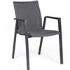 Bizzotto Sedia con Braccioli Odeon Antracite-grigio Scuro
