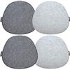 DuneDesign 4 Cuscini Ovali di Feltro per Sedie 40x37x0,8 cm fine Bicolore Grigio