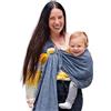Hoppediz Ring-Sling, Fascia porta bebè per neonati e bambini con due anelli in alluminio, 0-36 mesi, 3-20 kg, Popeline Denim